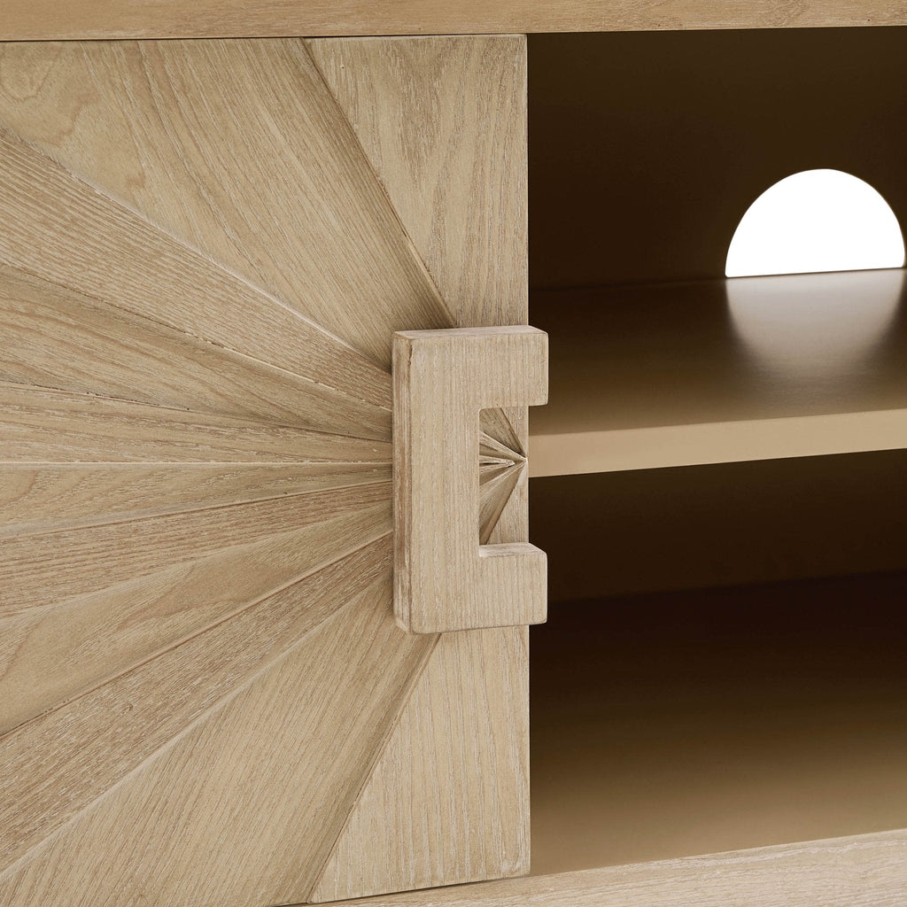 Dusklia - Amaya Ash Tv Unit for TVs up to 65- Light Wood