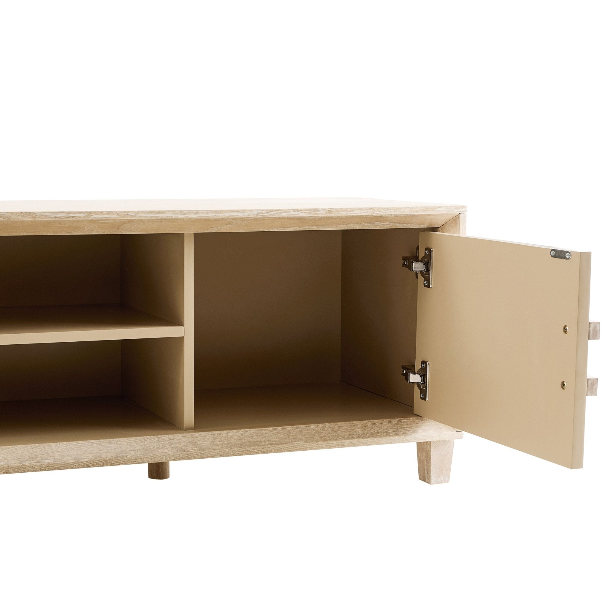 Dusklia - Amaya Ash Tv Unit for TVs up to 65- Light Wood