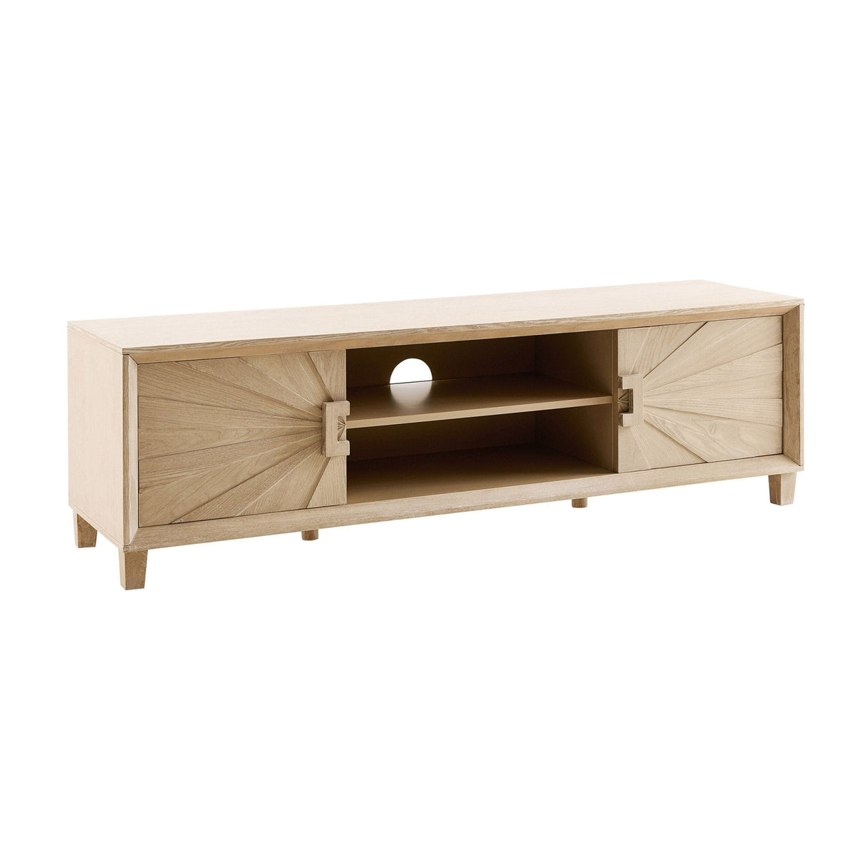 Dusklia - Amaya Ash Tv Unit for TVs up to 65- Light Wood