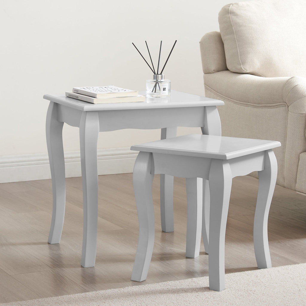 Dusklia - Amelie Nesting Side Table - Light Grey