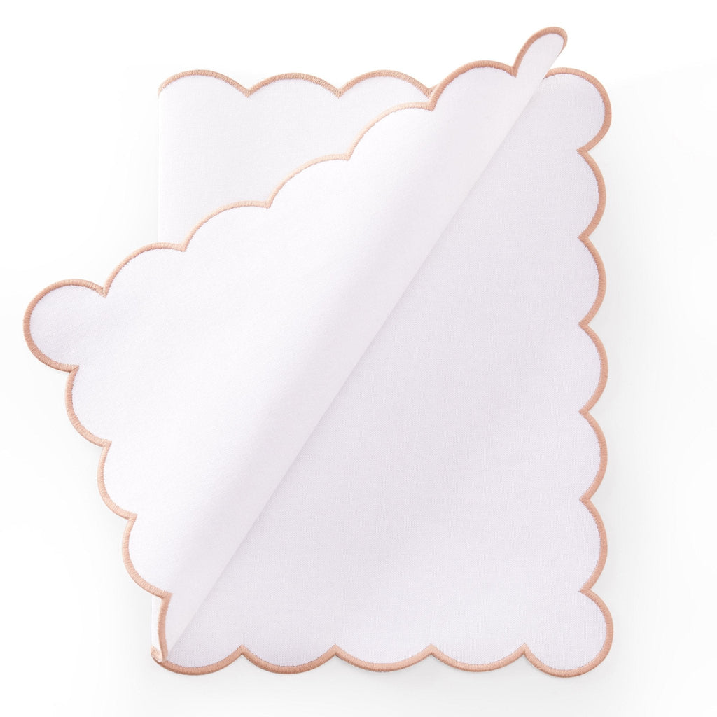 Dusklia - Amor Set of 4 Scallop Edge Placemats - Pink Sand