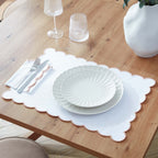 Dusklia - Amor Set of 4 Scallop Edge Placemats - Pink Sand