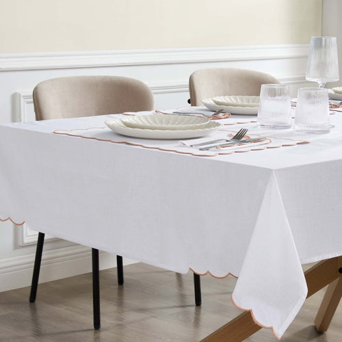 Dusklia - Amor Scallop Edge Tablecloth - Pink Sand