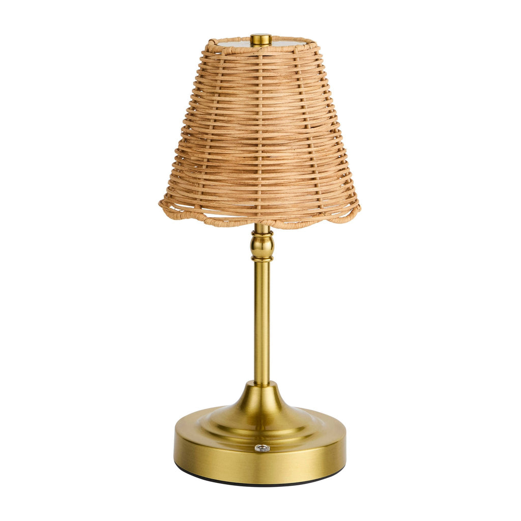 Dusklia - Anika Rechargeable Rattan Table Lamp - Gold