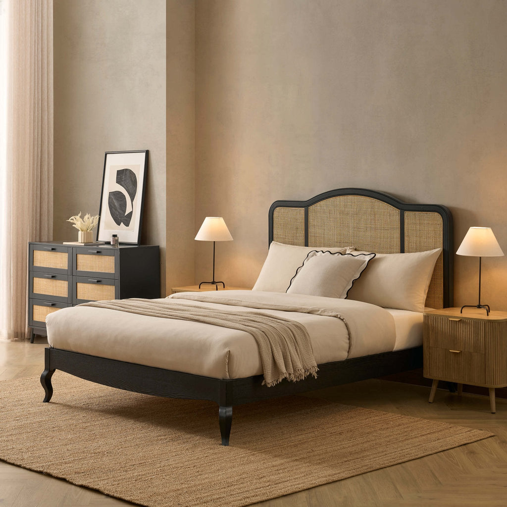 Dusklia - Annecy Rattan Bed Frame - Black