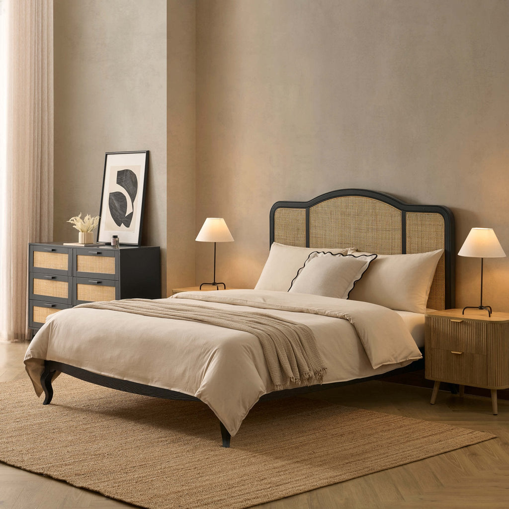Dusklia - Annecy Rattan Bed Frame - Black