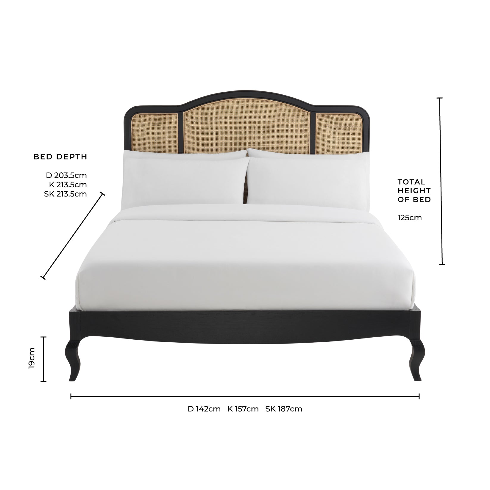 Dusklia - Annecy Rattan Bed Frame - Natural