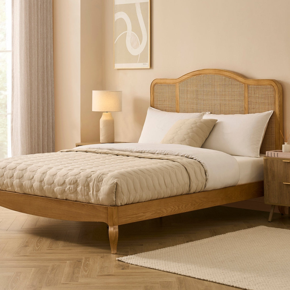 Dusklia - Annecy Rattan Bed Frame - Natural