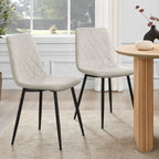 Dusklia - Annie Set Of 2 Dining Chairs - Linen - Stone Grey