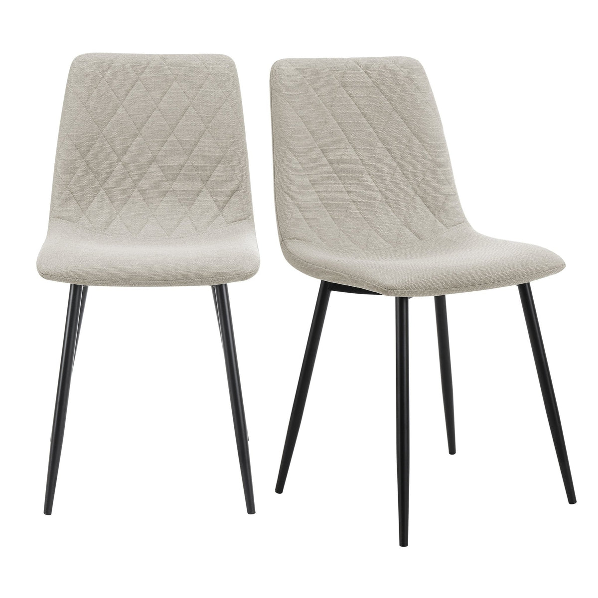 Dusklia - Annie Set Of 2 Dining Chairs - Linen - Stone Grey