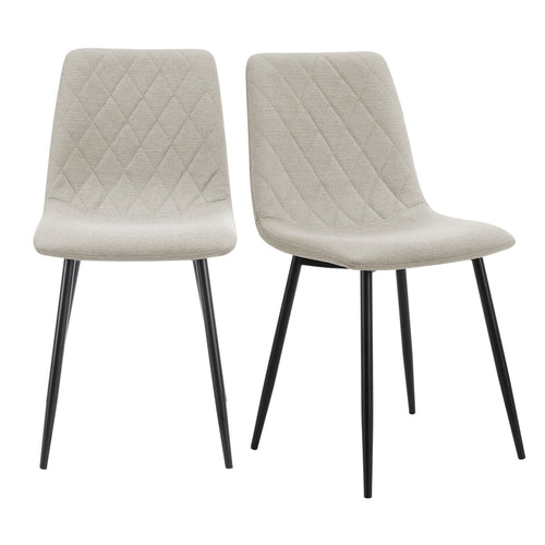 Dusklia - Annie Set Of 2 Dining Chairs - Linen - Stone Grey