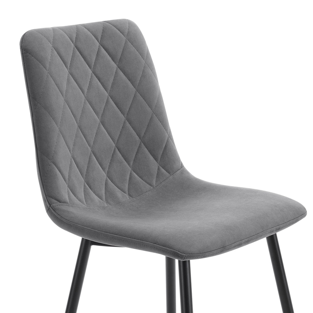 Dusklia - Annie Set Of 2 Dining Chairs - Velvet - Grey