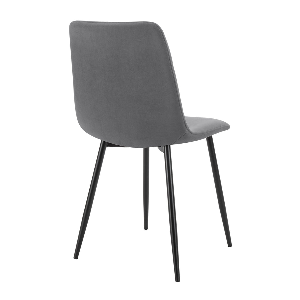 Dusklia - Annie Set Of 2 Dining Chairs - Velvet - Grey