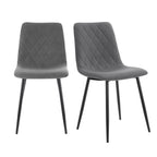 Dusklia - Annie Set Of 2 Dining Chairs - Velvet - Grey