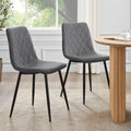 Dusklia - Annie Set Of 2 Dining Chairs - Velvet - Grey