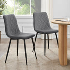 Dusklia - Annie Set Of 2 Dining Chairs - Velvet - Grey