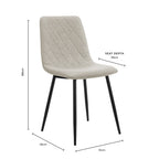 Dusklia - Annie Set Of 2 Dining Chairs - Velvet - Grey
