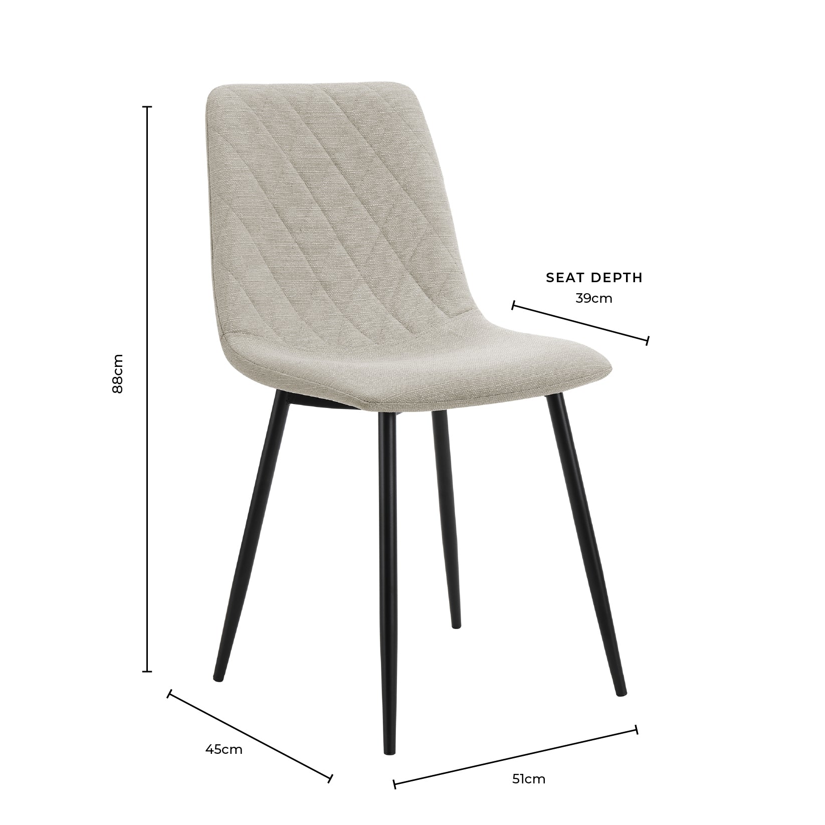 Dusklia - Annie Set Of 2 Dining Chairs - Velvet - Grey