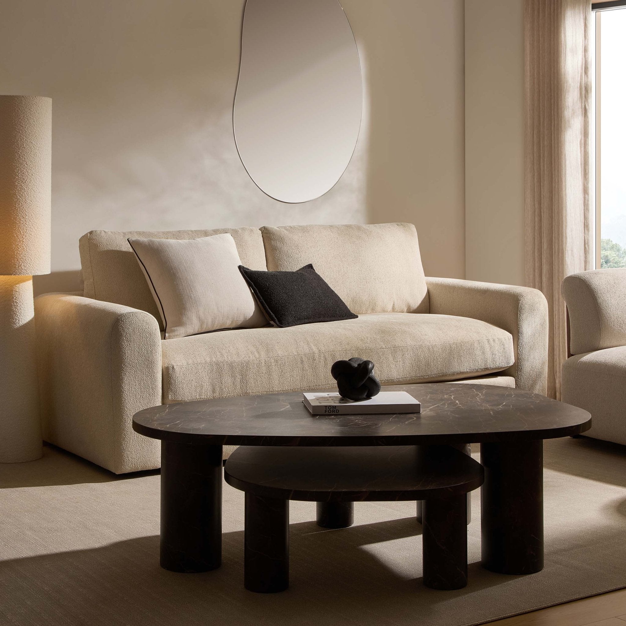 Dusklia - Antalya 3 Seater Sofa - Sand Boucle