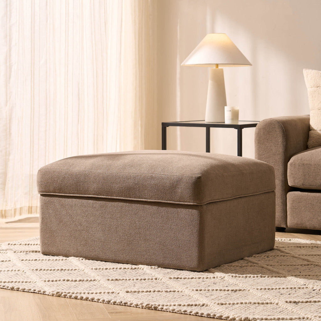 Dusklia - Antalya Storage Ottoman Pouffe - Chenille Mushroom