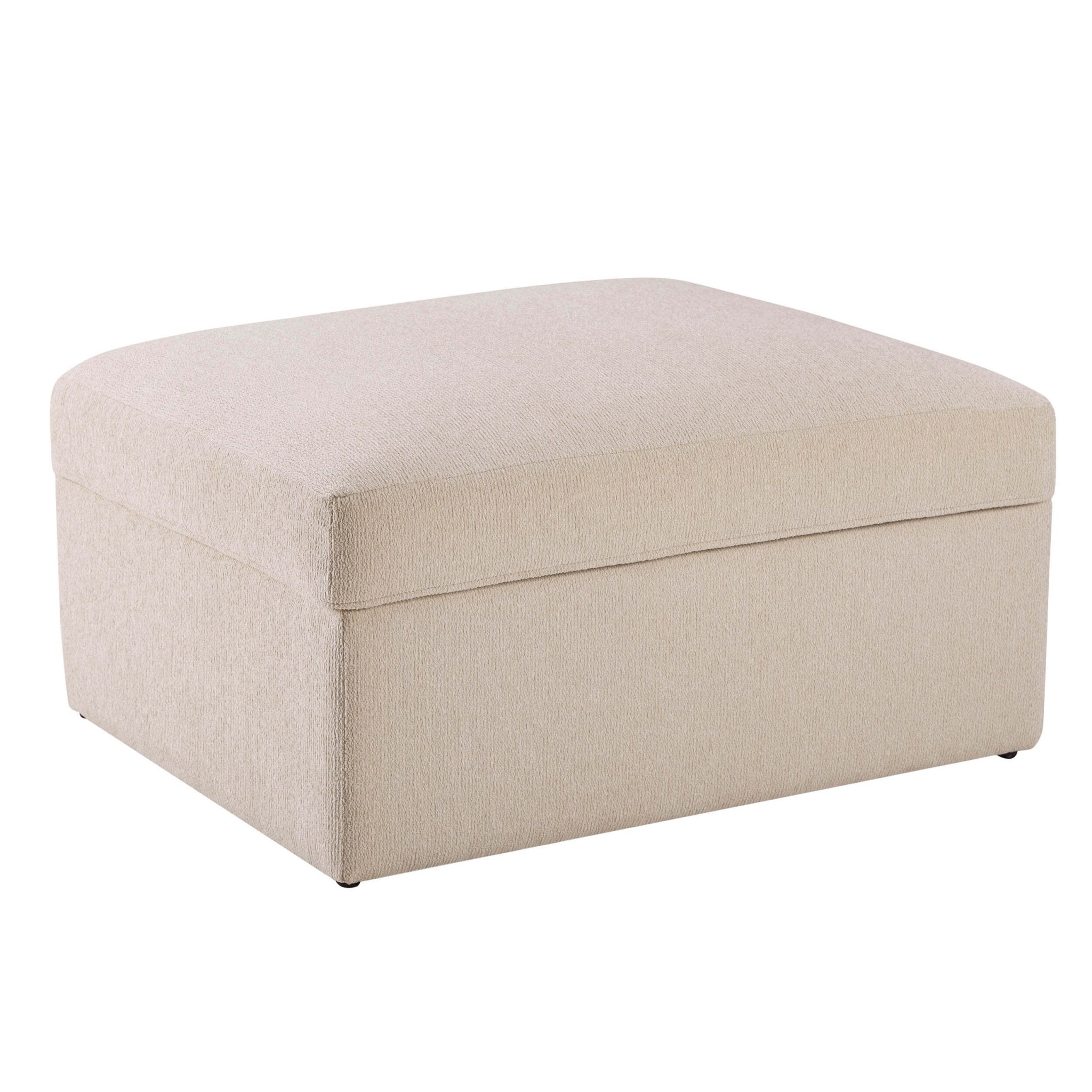 Dusklia - Antalya Storage Ottoman Pouffe - Sand Boucle