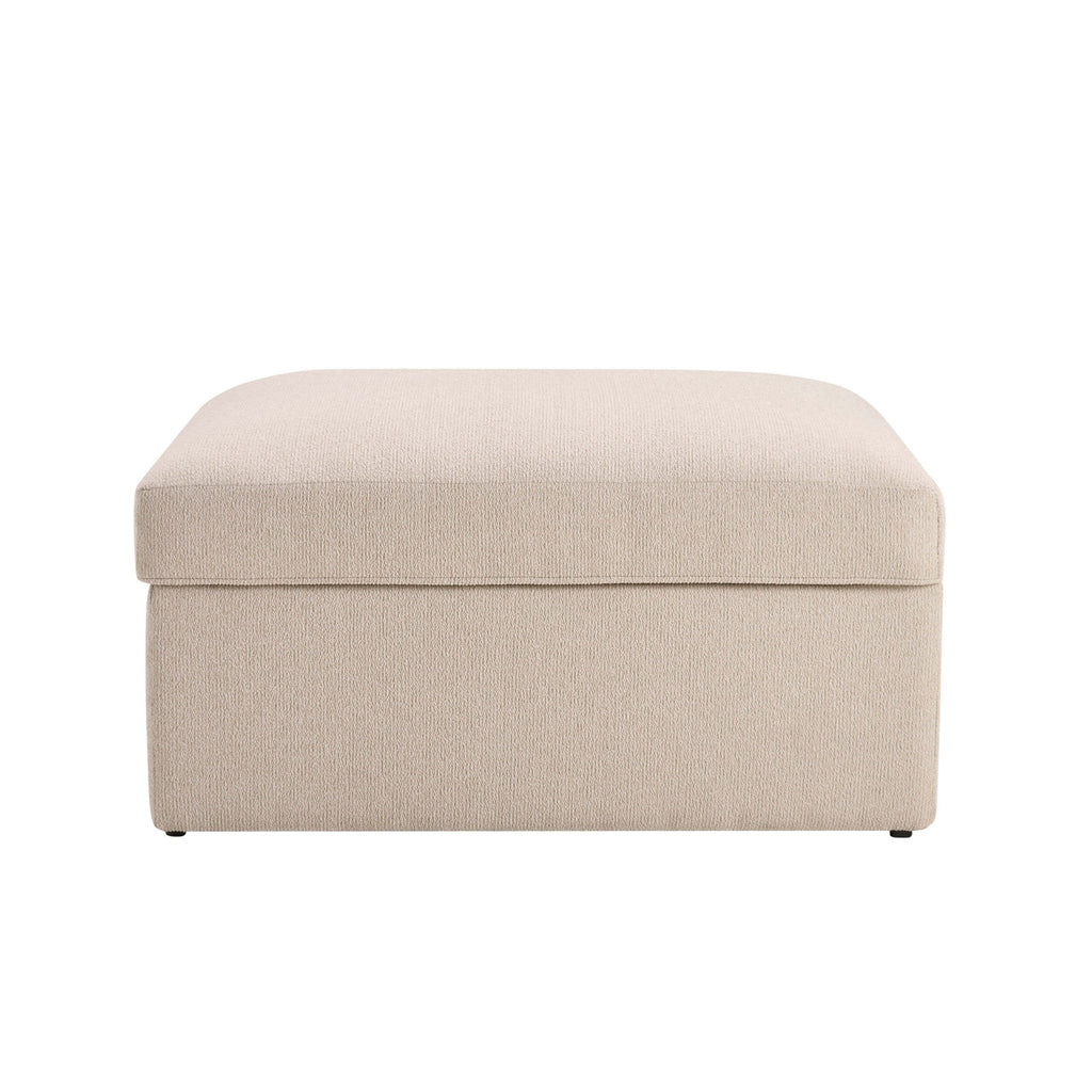 Dusklia - Antalya Storage Ottoman Pouffe - Sand Boucle