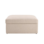 Dusklia - Antalya Storage Ottoman Pouffe - Sand Boucle