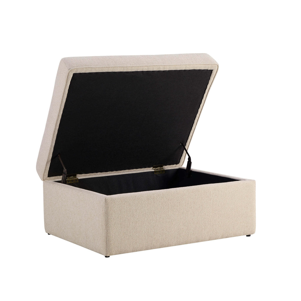 Dusklia - Antalya Storage Ottoman Pouffe - Sand Boucle
