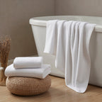 Dusklia - Antigua Soft Fine Ribbed Towel Collection - White