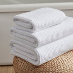 Dusklia - Antigua Soft Fine Ribbed Towel Collection - White
