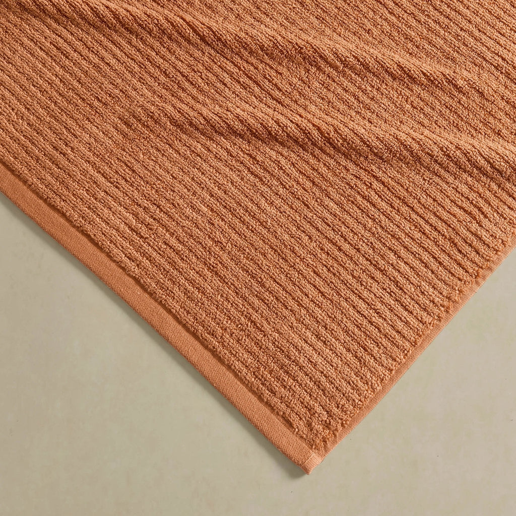 Dusklia - Antigua Soft Fine Ribbed Towel Collection - Burnt Orange