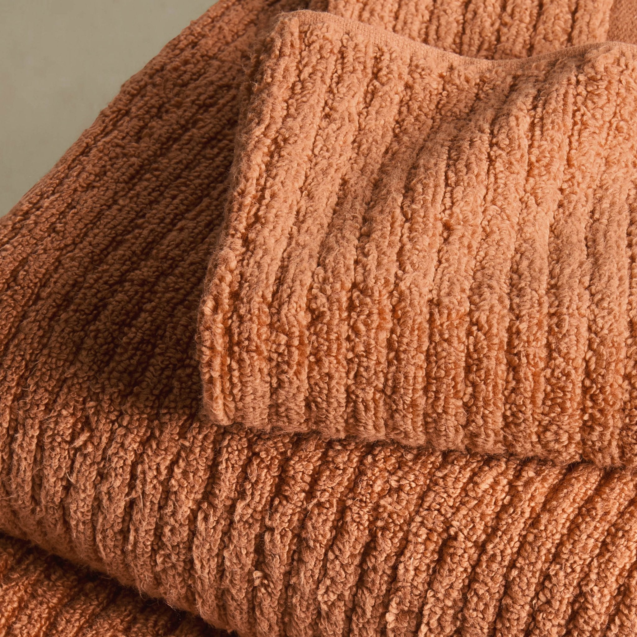 Dusklia - Antigua Soft Fine Ribbed Towel Collection - Burnt Orange