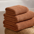 Dusklia - Antigua Soft Fine Ribbed Towel Collection - Burnt Orange