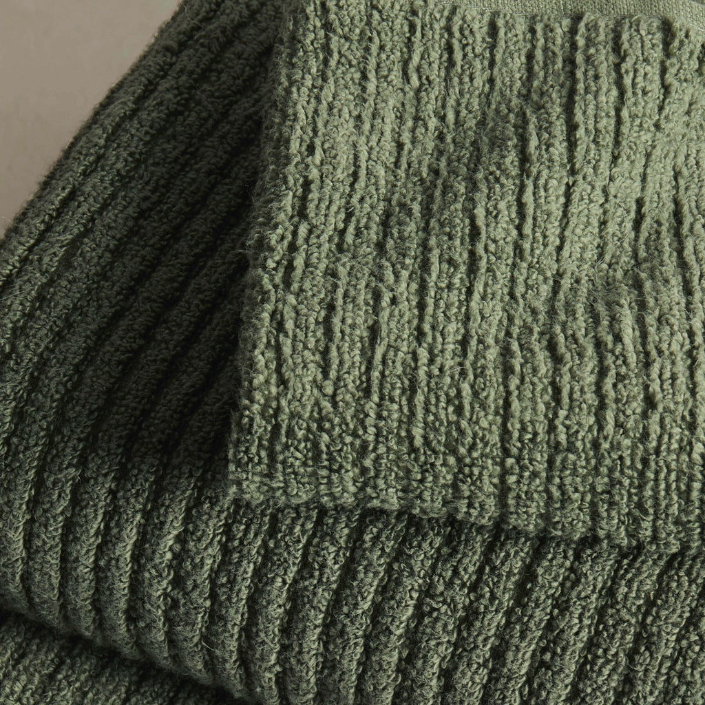 Dusklia - Antigua Soft Fine Ribbed Towel Collection - Fern