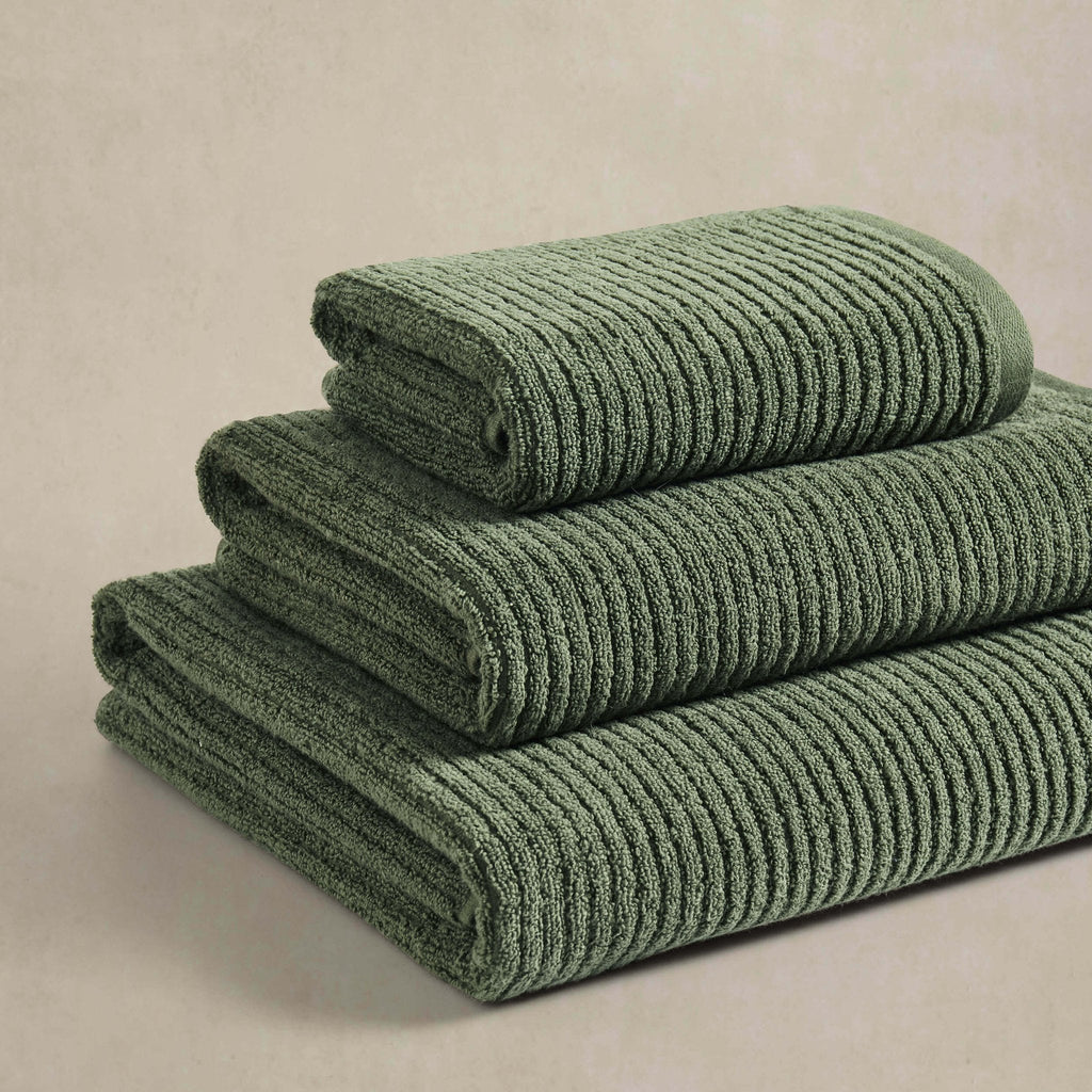 Dusklia - Antigua Soft Fine Ribbed Towel Collection - Fern