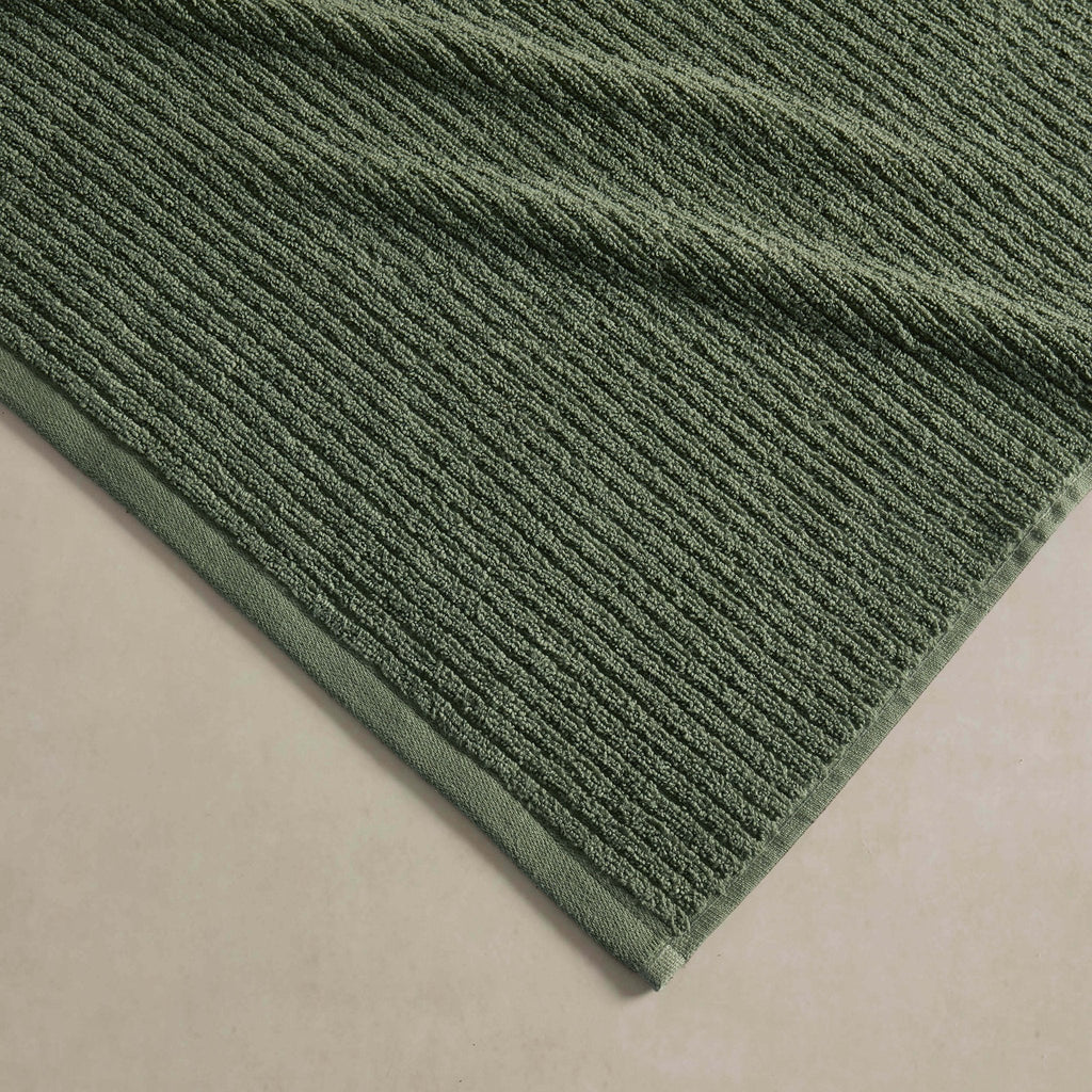 Dusklia - Antigua Soft Fine Ribbed Towel Collection - Fern