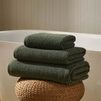 Dusklia - Antigua Soft Fine Ribbed Towel Collection - Fern