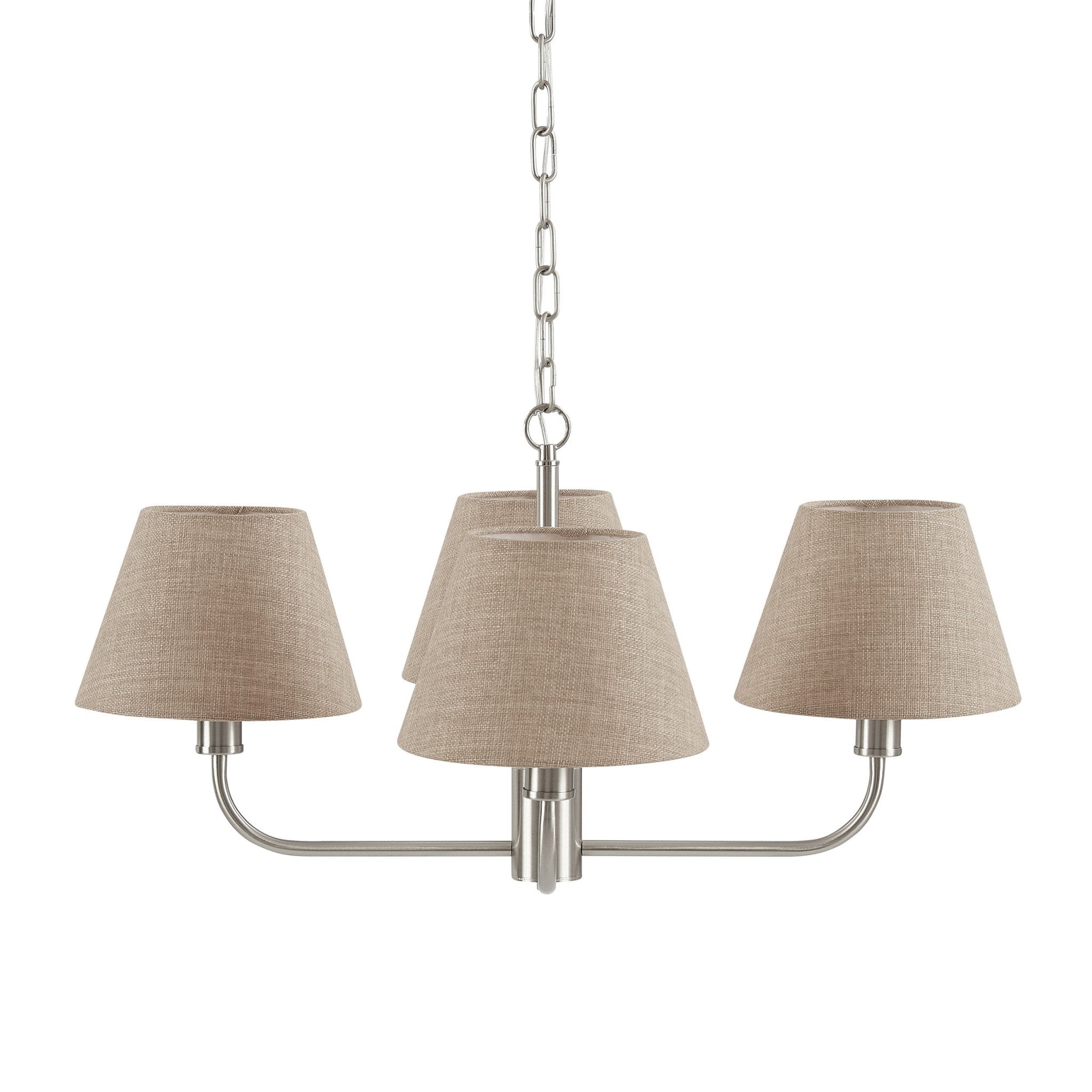 Dusklia - April 4 Light Pendant Chandelier - Grey/ Silver