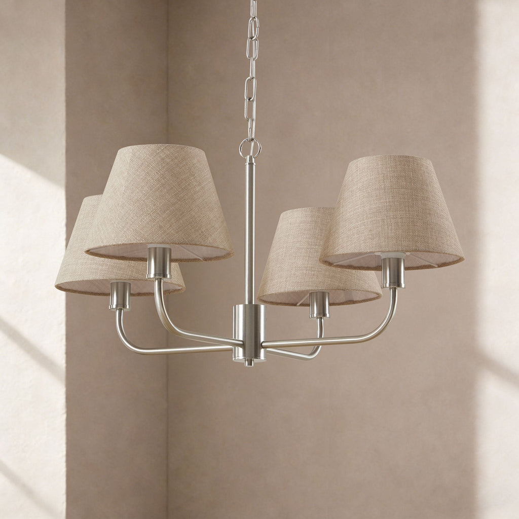 Dusklia - April 4 Light Pendant Chandelier - Grey/ Silver