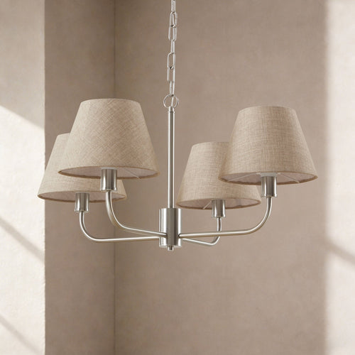 Dusklia - April 4 Light Pendant Chandelier - Grey/ Silver