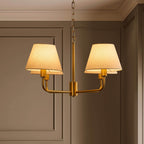 Dusklia - April 4 Light Pendant Chandelier - White/Bronze