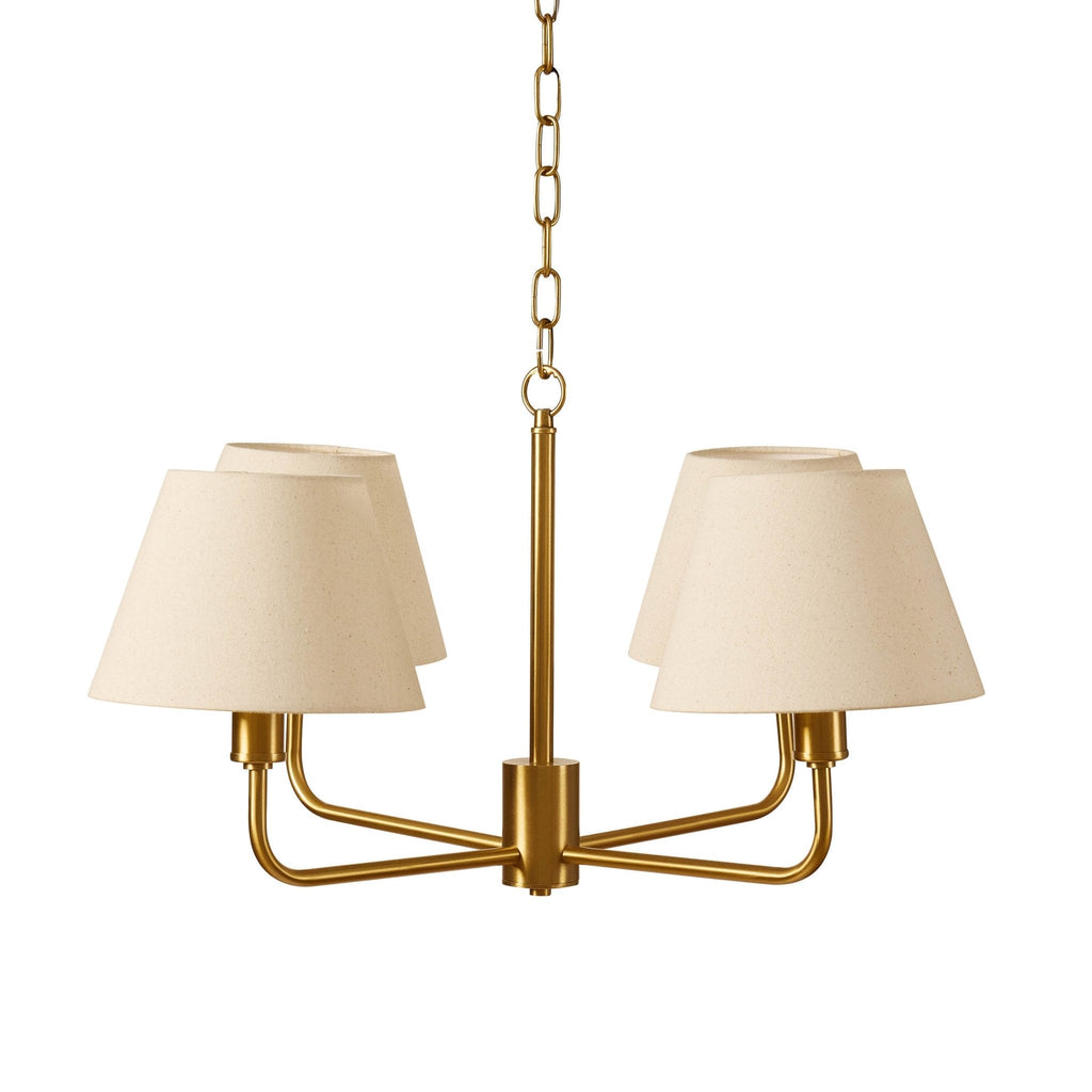 Dusklia - April 4 Light Pendant Chandelier - White/Bronze