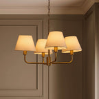 Dusklia - April 4 Light Pendant Chandelier - White/Bronze