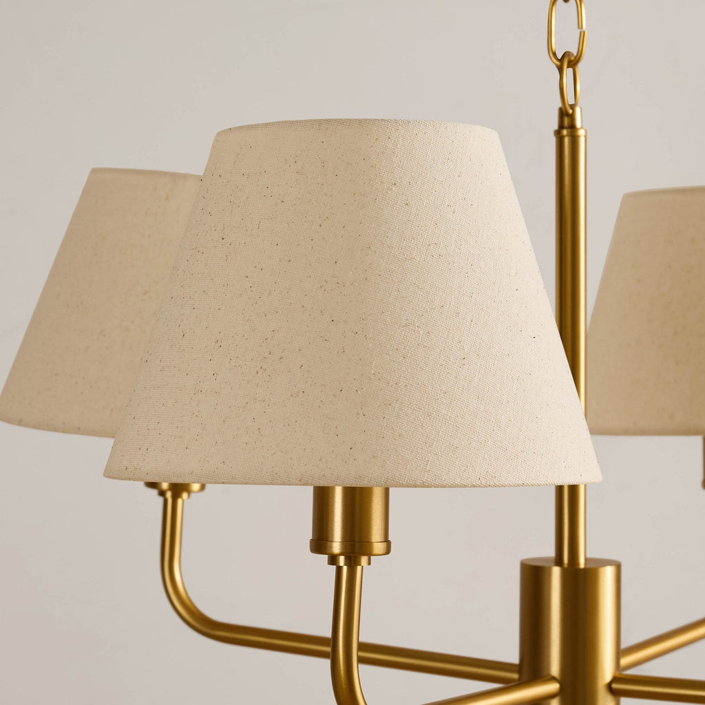 Dusklia - April 4 Light Pendant Chandelier - White/Bronze
