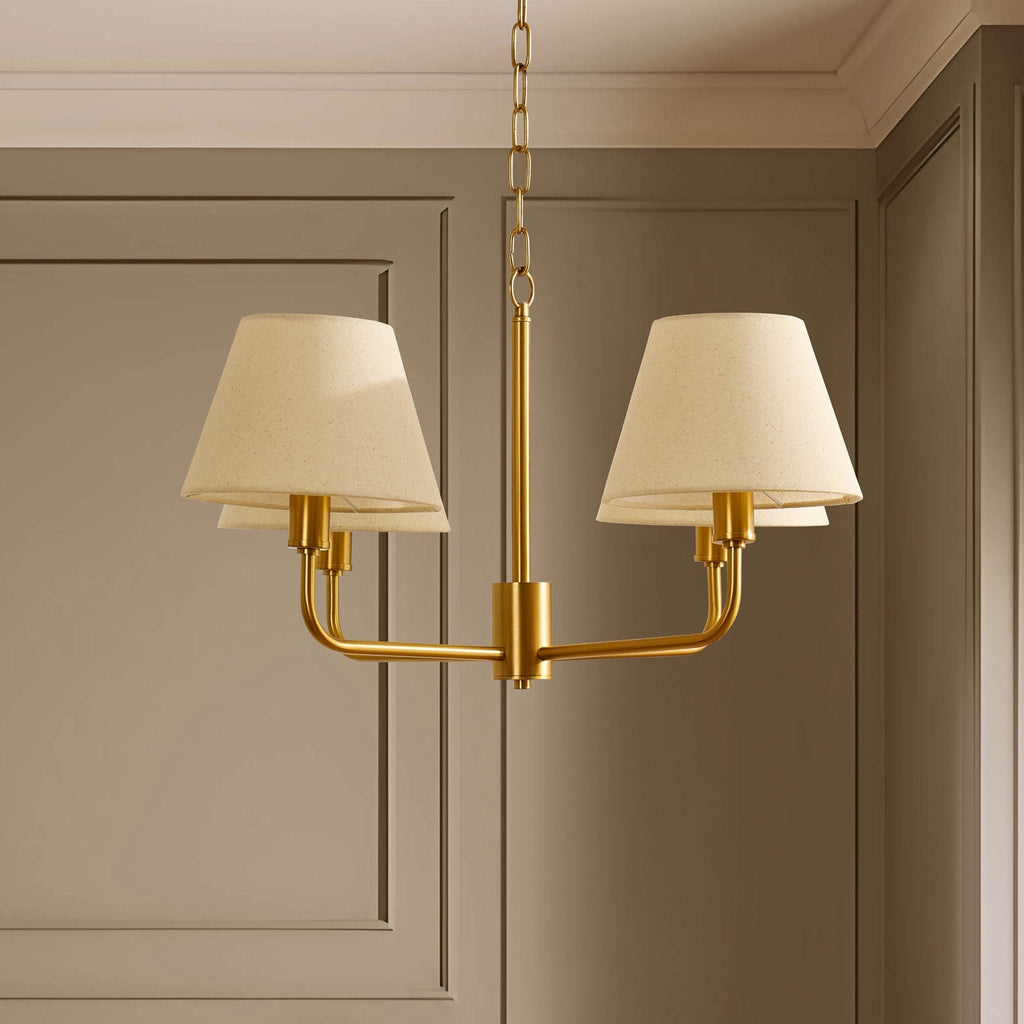 Dusklia - April 4 Light Pendant Chandelier - White/Bronze