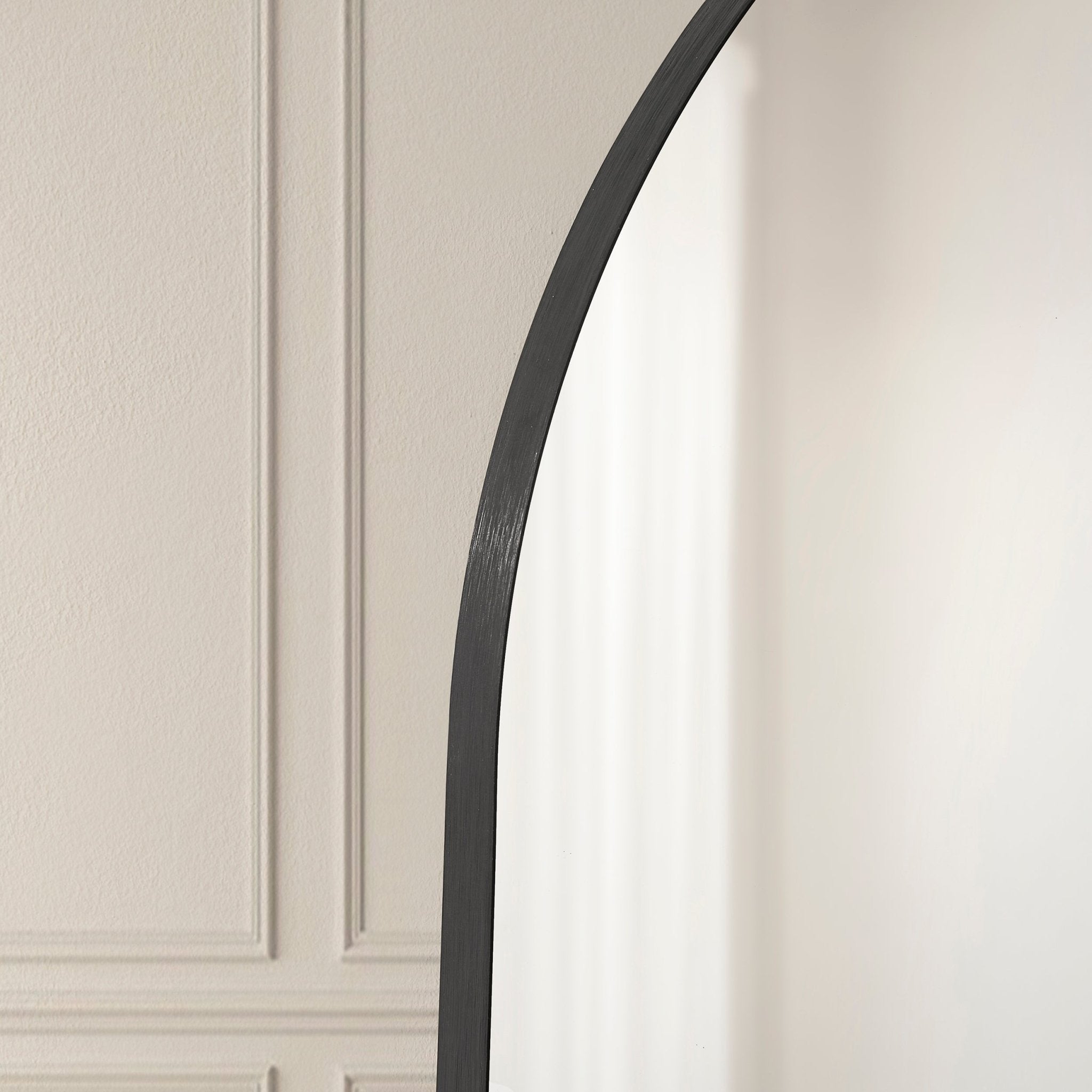 Dusklia - Arched Mantel Mirror - Black