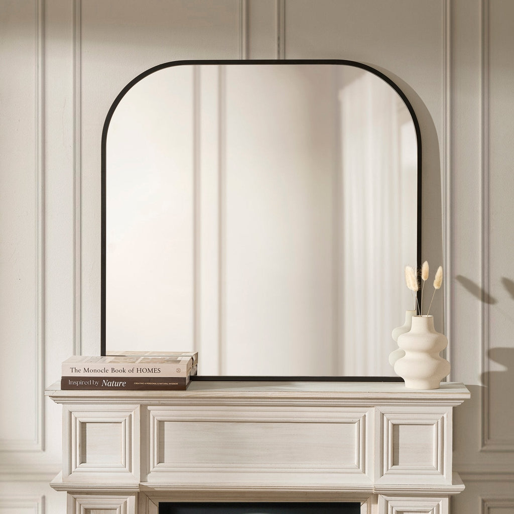 Dusklia - Arched Mantel Mirror - Black