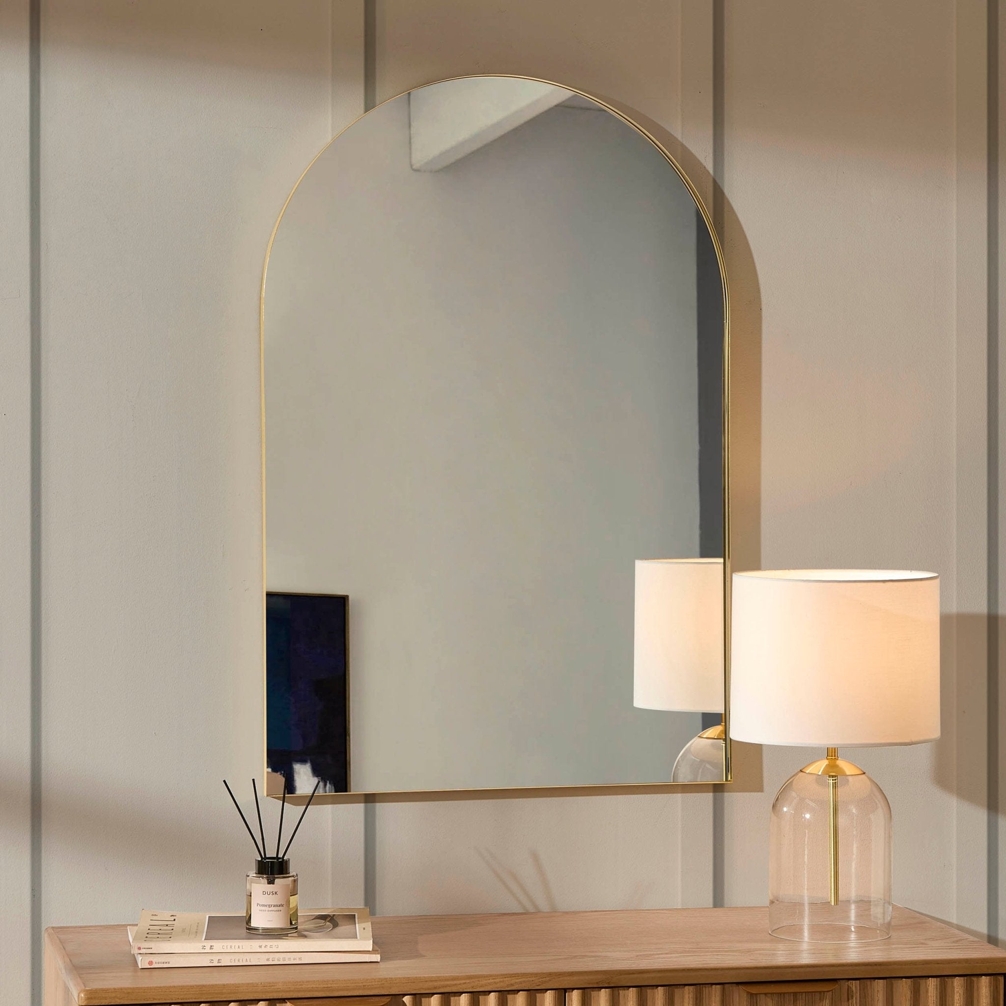 Dusklia - Arched Wall Mirror - Gold