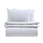 Dusklia - Archie Geo Woven Jaquard 200 Thread Count Duvet Cover & Pillowcase Set - White