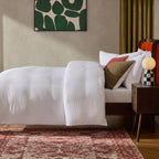 Dusklia - Archie Geo Woven Jaquard 200 Thread Count Duvet Cover & Pillowcase Set - White